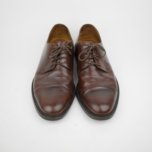 JOHNSTON & MURPHY Men\'s 10 - Brown leather Oxford Dress Shoes cap toe business main image 9